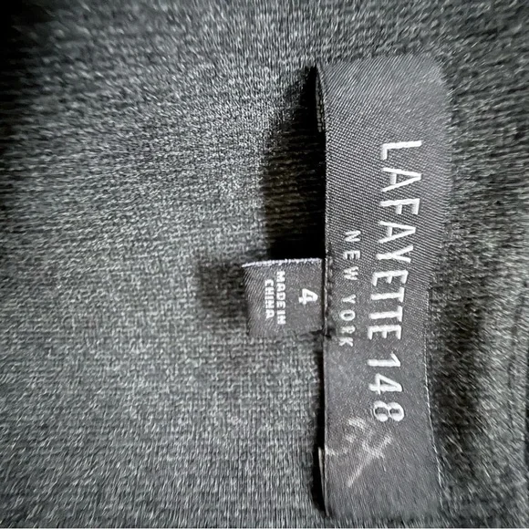 Lafayette 148 Black Sheath Dress Cap Sleeve Stretch Career Size 4 - Picture 6 of 10